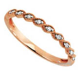 12 Cents 14 K Rose Gold Brilliant Diamond Wedding Band Engagement Ring Studded With 9 Pcs G Color Vs 2 Diamonds
